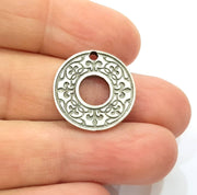 6 Silver Charms Antique Silver Plated Metal (20mm) G11626