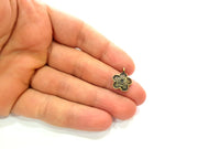 20 Flower Charm Antique Bronze Charm Antique Bronze Plated Metal  (17x13mm) G12590