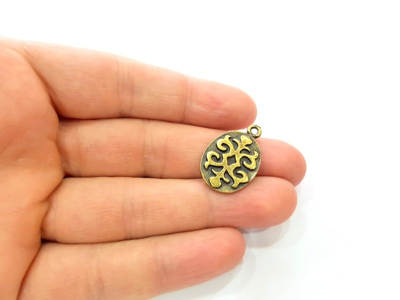 4 Antique Bronze Charm Antique Bronze Plated Metal  (27x17mm) G12594