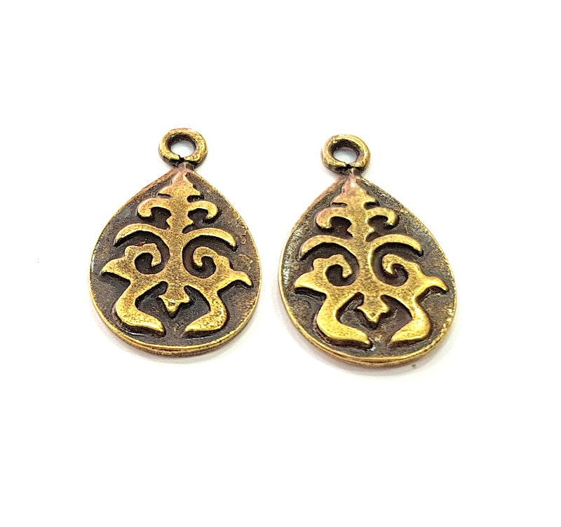4 Antique Bronze Charm Antique Bronze Plated Metal  (26x15mm) G12595
