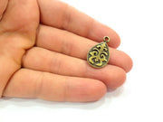 4 Antique Bronze Charm Antique Bronze Plated Metal  (26x15mm) G12595