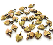 20 Heart Charm Antique Bronze Charm Antique Bronze Plated Metal  (11x7mm) G12596