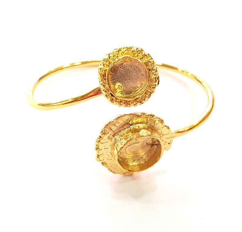 Gold Bangle Blanks Bracelet Blanks Cuff Blanks Adjustable Bracelet Blank Gold Plated Brass (13mm and 10mm Blanks ) G12599