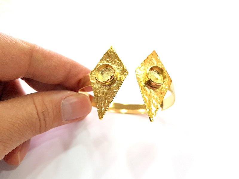 Gold Bangle Blanks Bracelet Blanks Cuff Blanks Adjustable Bracelet Blank Gold Plated Brass (10mm and 10mm Blanks ) G12602
