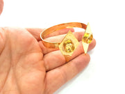 Gold Bangle Blanks Bracelet Blanks Cuff Blanks Adjustable Bracelet Blank Gold Plated Brass (10mm and 10mm Blanks ) G12602
