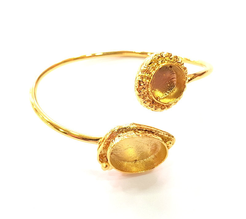 Gold Bangle Blanks Bracelet Blanks Cuff Blanks Adjustable Bracelet Blank Gold Plated Brass (18x13mm and 10mm Blanks ) G12604