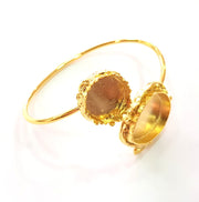 Gold Bangle Blanks Bracelet Blanks Cuff Blanks Adjustable Bracelet Blank Gold Plated Brass (25x18mm and 16mm Blanks ) G12607
