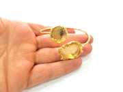Gold Bangle Blanks Bracelet Blanks Cuff Blanks Adjustable Bracelet Blank Gold Plated Brass (25x18mm and 16mm Blanks ) G12607