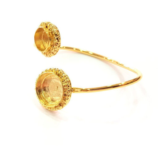 Gold Bangle Blanks Bracelet Blanks Cuff Blanks Adjustable Bracelet Blank Gold Plated Brass (16mm and 10mm Blanks ) G12608