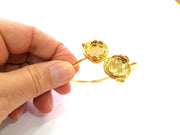 Gold Bangle Blanks Bracelet Blanks Cuff Blanks Adjustable Bracelet Blank Gold Plated Brass (15mm and 15mm Blanks ) G12609