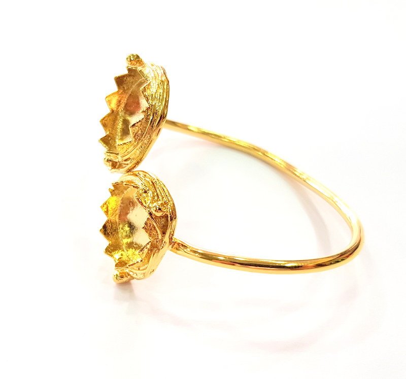 Gold Bangle Blanks Bracelet Blanks Cuff Blanks Adjustable Bracelet Blank Gold Plated Brass (15mm and 15mm Blanks ) G12609