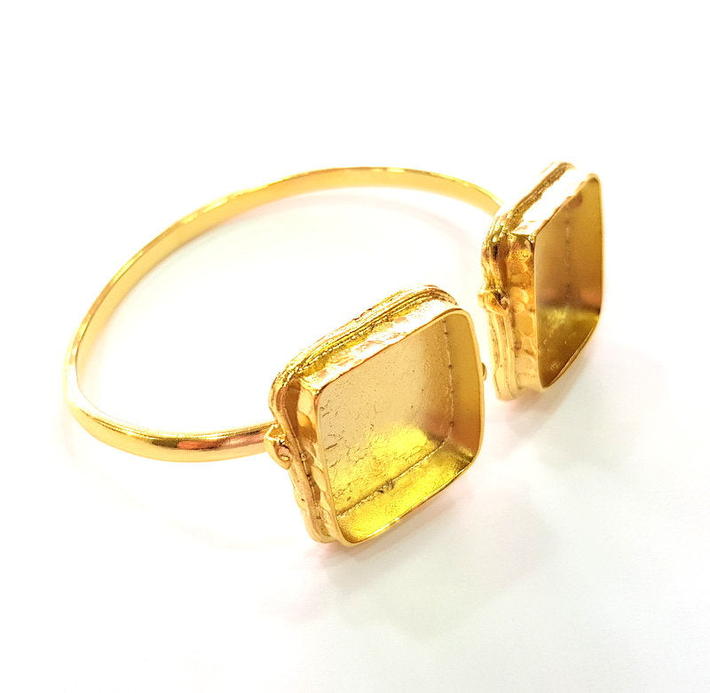 Gold Bangle Blanks Bracelet Blanks Cuff Blanks Adjustable Bracelet Blank Gold Plated Brass (20mm and 20mm Blanks ) G12611
