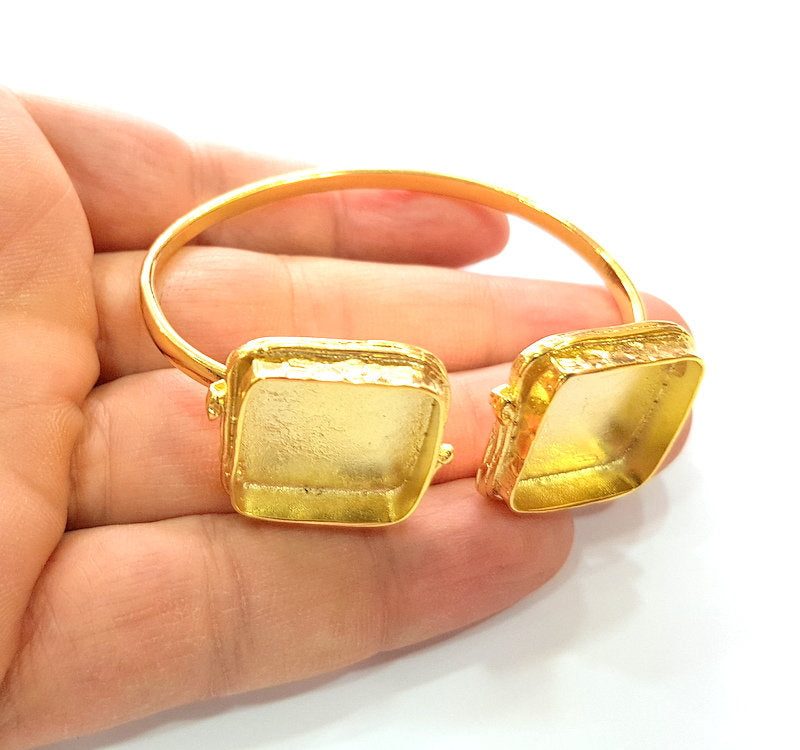 Gold Bangle Blanks Bracelet Blanks Cuff Blanks Adjustable Bracelet Blank Gold Plated Brass (20mm and 20mm Blanks ) G12611