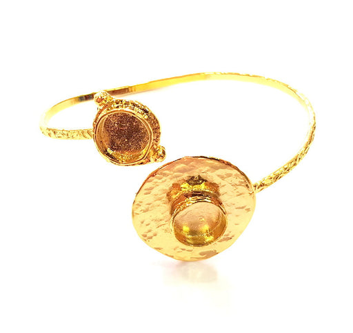 Gold Bangle Blanks Bracelet Blanks Cuff Blanks Adjustable Bracelet Blank Gold Plated Brass (10mm and 10mm Blanks ) G12613
