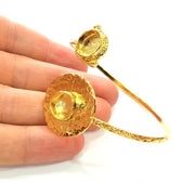 Gold Bangle Blanks Bracelet Blanks Cuff Blanks Adjustable Bracelet Blank Gold Plated Brass (10mm and 10mm Blanks ) G12613
