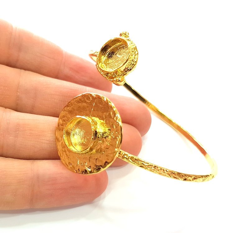 Gold Bangle Blanks Bracelet Blanks Cuff Blanks Adjustable Bracelet Blank Gold Plated Brass (10mm and 10mm Blanks ) G12613