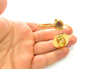 Gold Bangle Blanks Bracelet Blanks Cuff Blanks Adjustable Bracelet Blank Gold Plated Brass (10mm and 10mm Blanks ) G12613