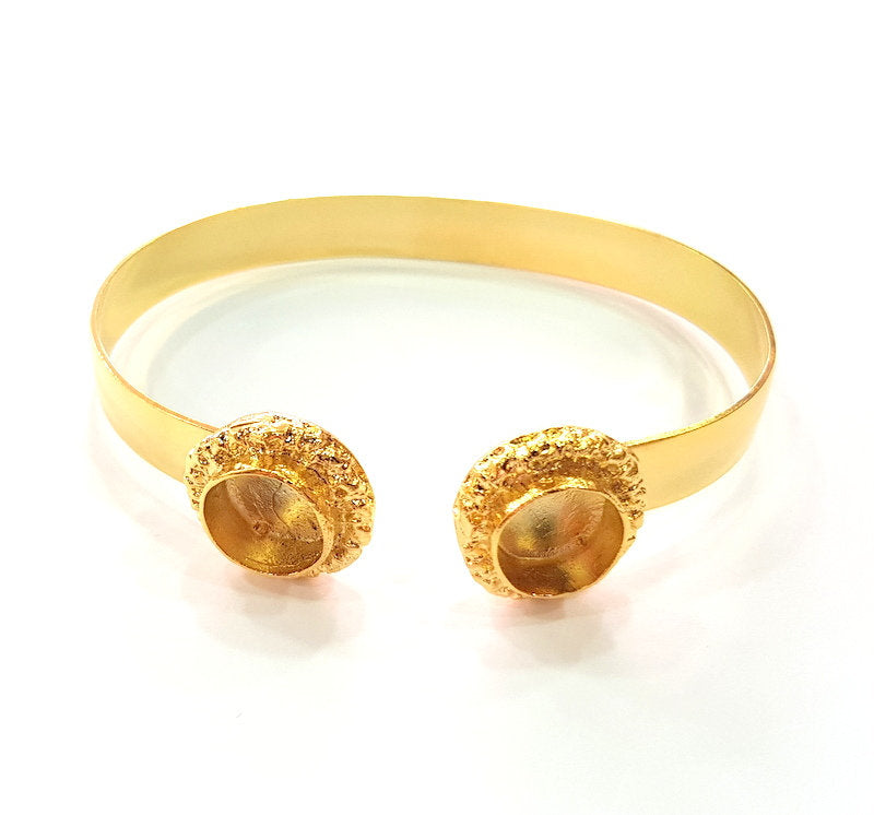 Gold Bangle Blanks Bracelet Blanks Cuff Blanks Adjustable Bracelet Blank Gold Plated Brass (10mm and 10mm Blanks ) G12614