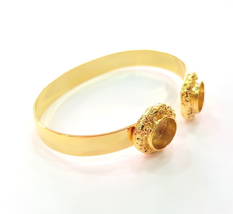 Gold Bangle Blanks Bracelet Blanks Cuff Blanks Adjustable Bracelet Blank Gold Plated Brass (10mm and 10mm Blanks ) G12614