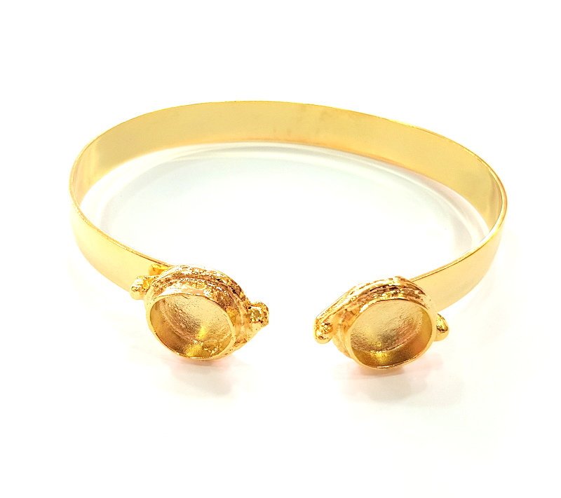 Gold Bangle Blanks Bracelet Blanks Cuff Blanks Adjustable Bracelet Blank Gold Plated Brass (10mm and 10mm Blanks ) G12615