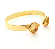 Gold Bangle Blanks Bracelet Blanks Cuff Blanks Adjustable Bracelet Blank Gold Plated Brass (10mm and 10mm Blanks ) G12615