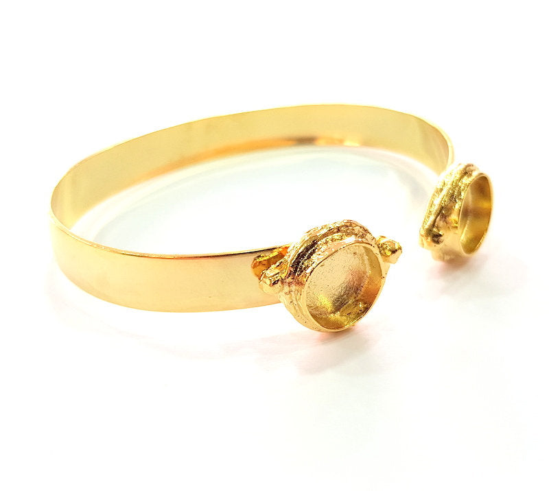 Gold Bangle Blanks Bracelet Blanks Cuff Blanks Adjustable Bracelet Blank Gold Plated Brass (10mm and 10mm Blanks ) G12615