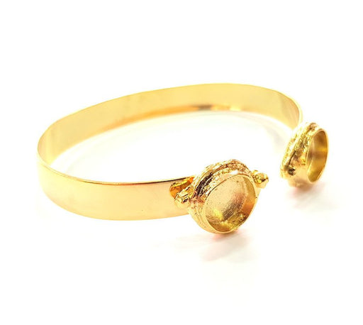 Gold Bangle Blanks Bracelet Blanks Cuff Blanks Adjustable Bracelet Blank Gold Plated Brass (10mm and 10mm Blanks ) G12615