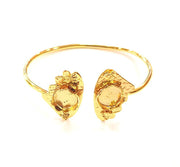 Gold Bangle Blanks Bracelet Blanks Cuff Blanks Adjustable Bracelet Blank Gold Plated Brass (12mm and 12mm Blanks ) G12617