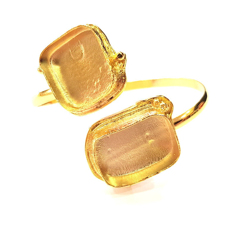 Gold Bangle Blanks Bracelet Blanks Cuff Blanks Adjustable Bracelet Blank Gold Plated Brass (25x18mm and 20x20mm Blanks ) G12619