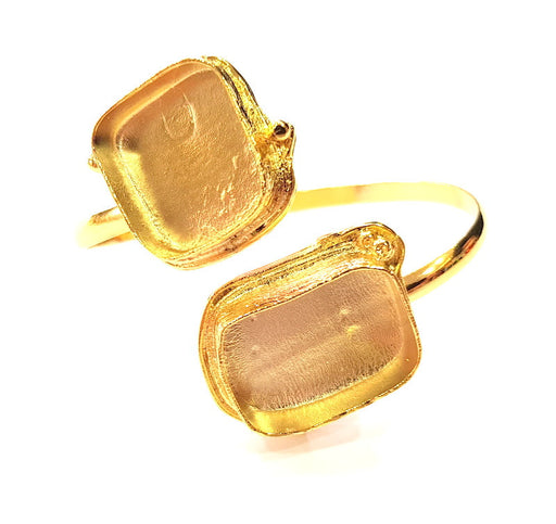 Gold Bangle Blanks Bracelet Blanks Cuff Blanks Adjustable Bracelet Blank Gold Plated Brass (25x18mm and 20x20mm Blanks ) G12619