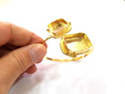 Gold Bangle Blanks Bracelet Blanks Cuff Blanks Adjustable Bracelet Blank Gold Plated Brass (25x18mm and 20x20mm Blanks ) G12619