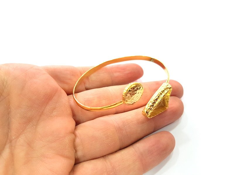 Gold Bangle Blanks Bracelet Blanks Cuff Blanks Adjustable Bracelet Blank Gold Plated Brass (18x18mm Blanks ) G12622