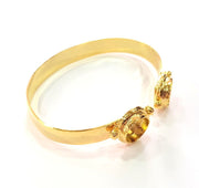 Gold Bangle Blanks Bracelet Blanks Cuff Blanks Adjustable Bracelet Blank Gold Plated Brass (10mm and 10mm Blanks ) G12625