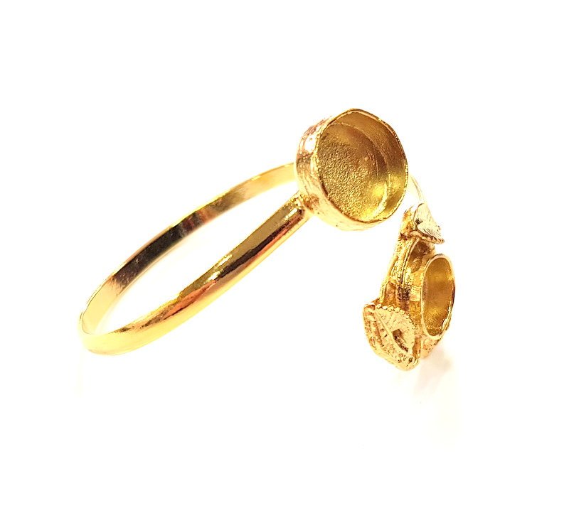Gold Bangle Blanks Bracelet Blanks Cuff Blanks Adjustable Bracelet Blank Gold Plated Brass (13mm and 10mm Blanks ) G12626