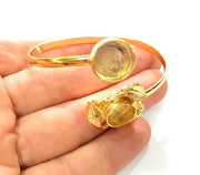 Gold Bangle Blanks Bracelet Blanks Cuff Blanks Adjustable Bracelet Blank Gold Plated Brass (13mm and 10mm Blanks ) G12626