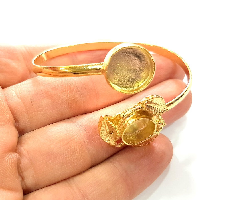 Gold Bangle Blanks Bracelet Blanks Cuff Blanks Adjustable Bracelet Blank Gold Plated Brass (13mm and 10mm Blanks ) G12626