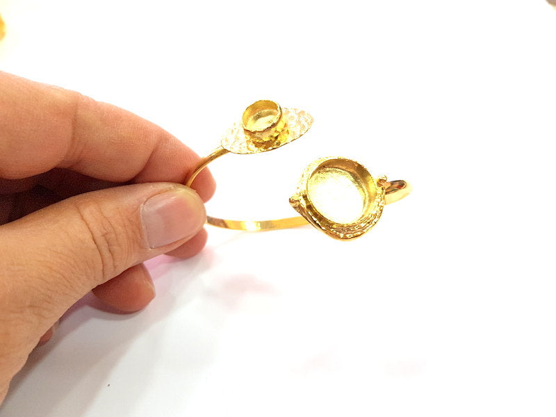 Gold Bangle Blanks Bracelet Blanks Cuff Blanks Adjustable Bracelet Blank Gold Plated Brass (16mm and 10mm Blanks ) G12627