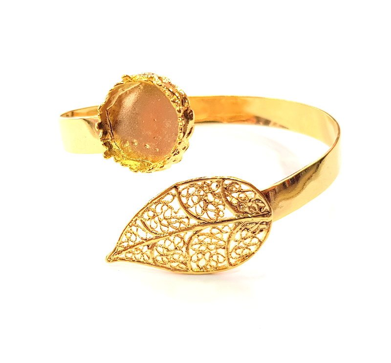 Gold Bangle Blanks Bracelet Blanks Cuff Blanks Adjustable Bracelet Blank Gold Plated Brass (16mm Blanks ) G17047