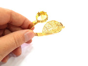 Gold Bangle Blanks Bracelet Blanks Cuff Blanks Adjustable Bracelet Blank Gold Plated Brass (16mm Blanks ) G17047