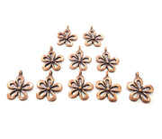 10 Flower Charms Copper Charm Antique Copper Charm Antique Copper Plated Metal (18x14 mm) G11653