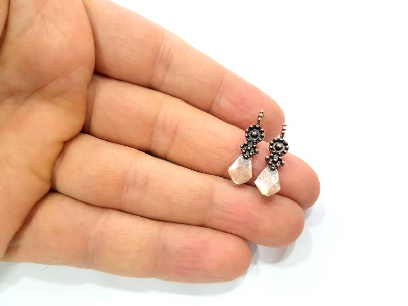 10 Copper Charm Antique Copper Charm Antique Copper Plated Metal (25x7mm) G11655