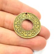 2 Antique Bronze Charm Antique Bronze Plated Metal  (30mm) G11672