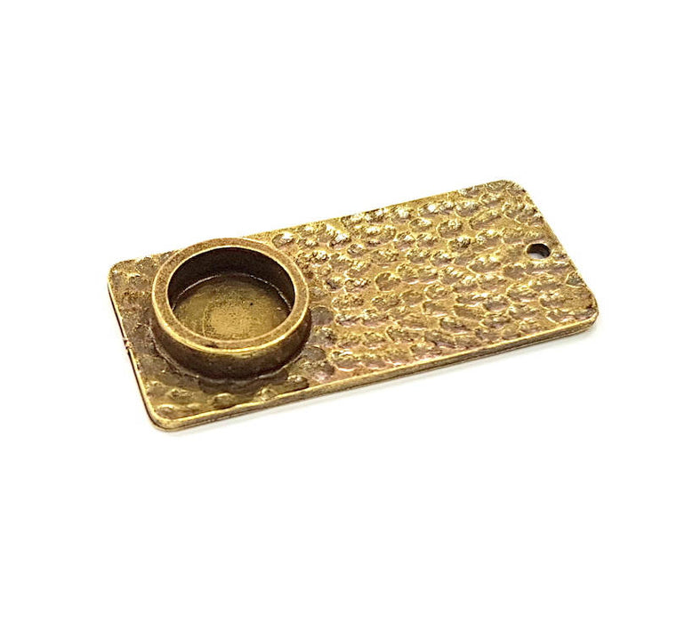 2 Antique Bronze Pendant Blank inlay Blank Mosaic Blank Resin Blank Bezel Base Setting Mountings Antique Bronze Plated (10mm blank) G11738