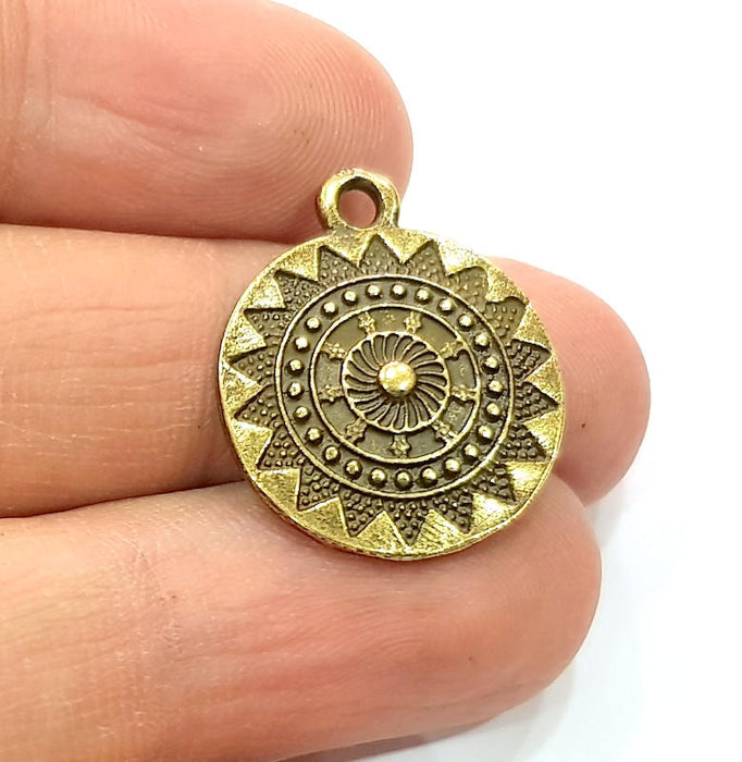 10 Antique Bronze Charm Antique Bronze Plated Metal Charms (21mm) G10602