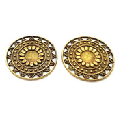 2 Antique Bronze Connector Charm Antique Bronze Plated Metal  (35mm) G10935