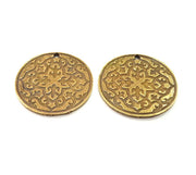 2 Antique Bronze Charm Antique Bronze Plated Metal  (30mm) G11684