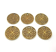 6 Antique Bronze Charm Antique Bronze Plated Metal  (20mm) G11685