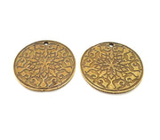 2 Antique Bronze Charm Antique Bronze Plated Metal  (30mm) G11690