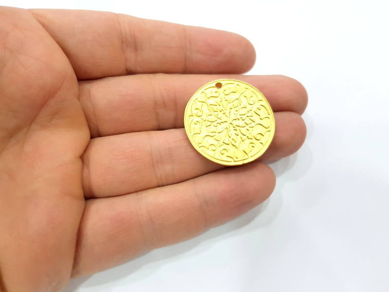 Gold Charms Gold Plated Metal (30mm)  G11691