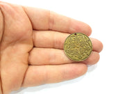 2 Antique Bronze Charm Antique Bronze Plated Metal  (30mm) G11696